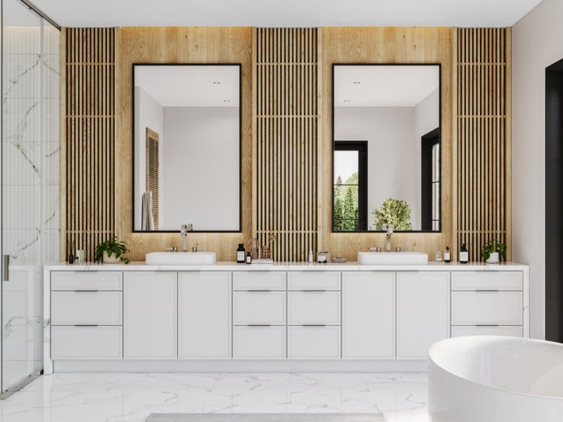 Edgeline cabinet door in White